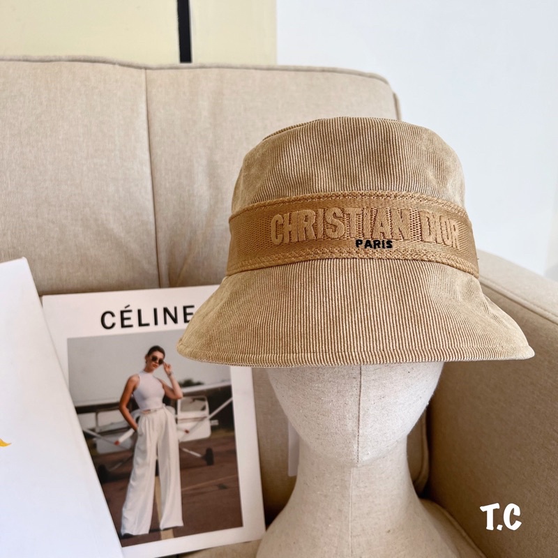 Mũ bucker dior nhung tăm đai thêu