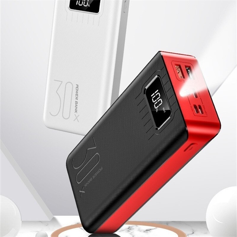 Sẵn sàng Nguồn điện dự phòng 50000mah sạc nhanh USB kép di động với màn hình điện tử Pin ngoài Powerbank