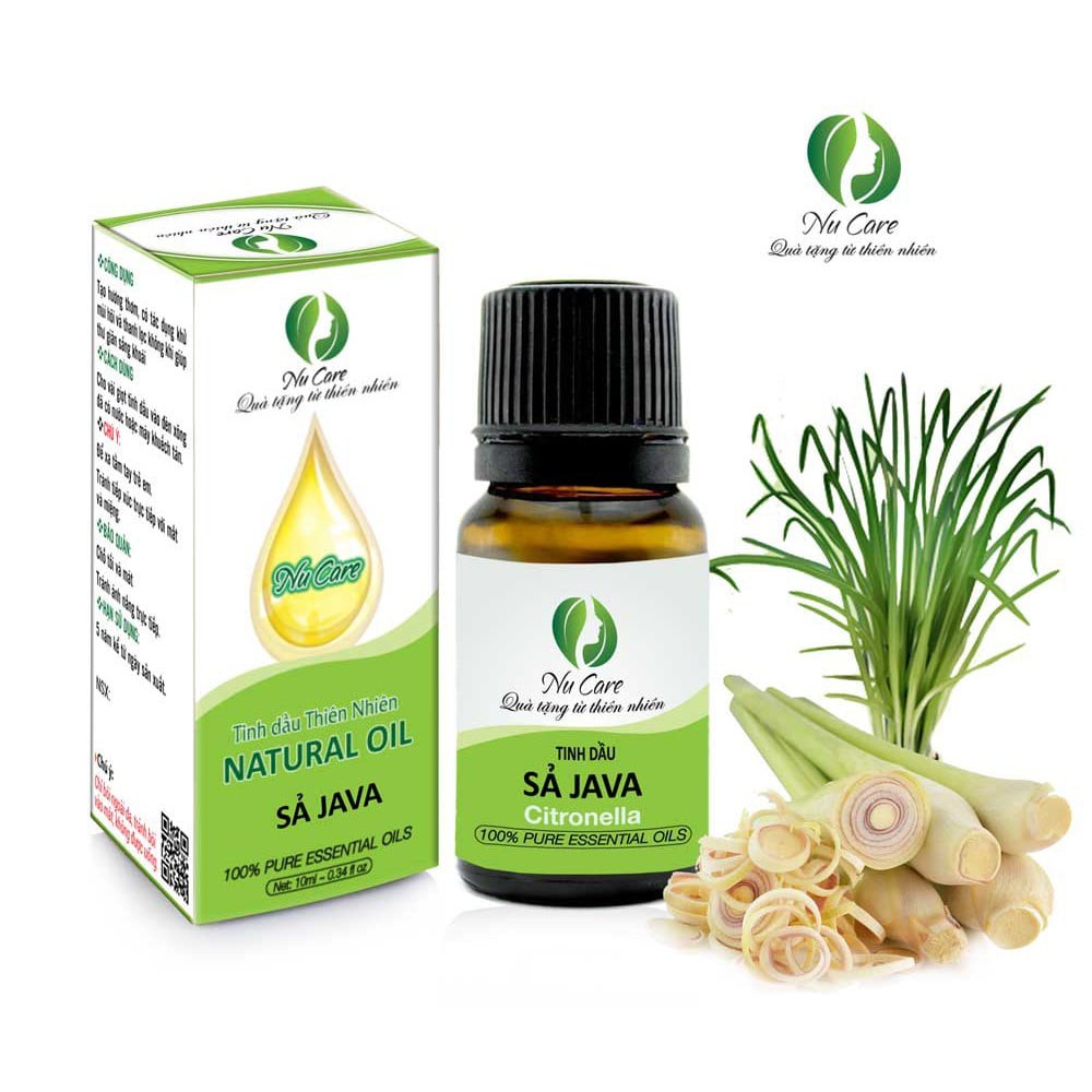 {Dùng thử } Tinh Dầu Sả Java Nguyên Chất 5ml NuCare Giúp Đuổi Muỗi, Kiến, Côn Trùng, Xông Phòng, Ngừa Cảm Cúm