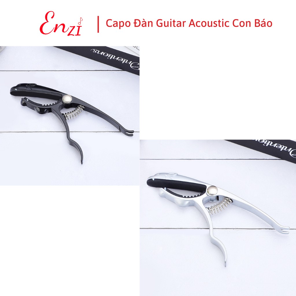 Capo guitar acoustic Con Báo màu đen cao cấp dành cho đàn guitar dây sắt Enzi