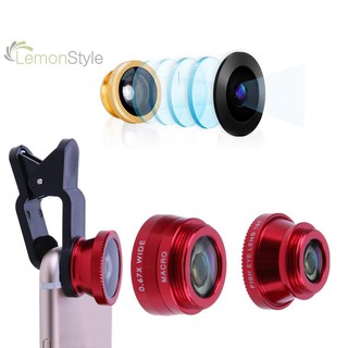 [IN STOCK/COD]3 in 1 Fish Eye+ Wide Angle+ Macro Camera Lens Kit for Phone