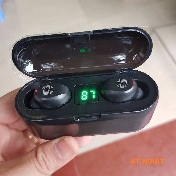 Tai nghe Bluetooth 5.0 true wireless AMOI F9 bản QUỐC TẾ 2020 - nút cảm ứng - Pin 280 giờ - Kèm sạc dự phòng