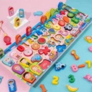 Bộ Đồ Chơi Câu Cá Và Ghép Số Học Đếm 63 Chi Tiết Cho Bé, Bộ Bảng Số Thông Minh bằng gỗ mới nhất 2020