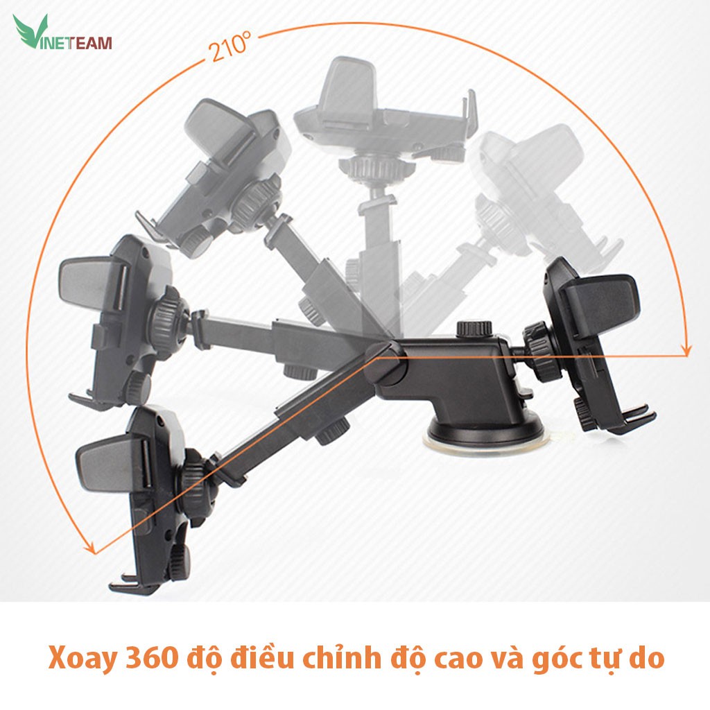 Giá đỡ điện thoại xoay 360 độ cao cấp có đế hít - kẹp điện thoại trên xe ô tô siêu chắc chắn Model SH-3092 -dc4373