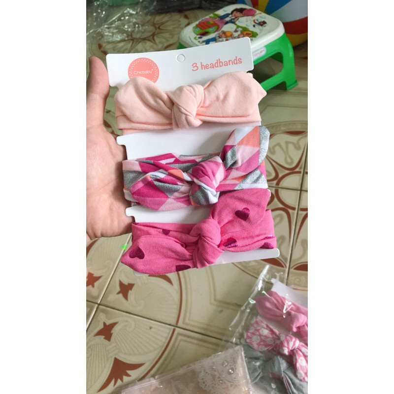 Băng đô cotton buộc nơ, điều chỉnh được độ rộng hẹp vừa đầu bé từ 1tháng -2tuổi. By SUMO Underwear.