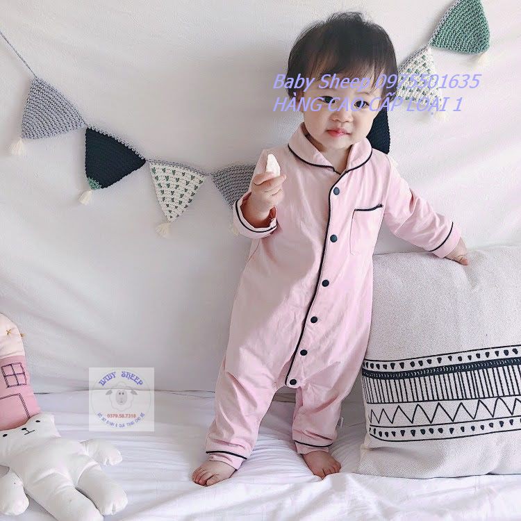 Body Pijama hồng cổ sen cho bé Trai bé gái Baby Sheep-Hàng cao cấp xuất Hàn