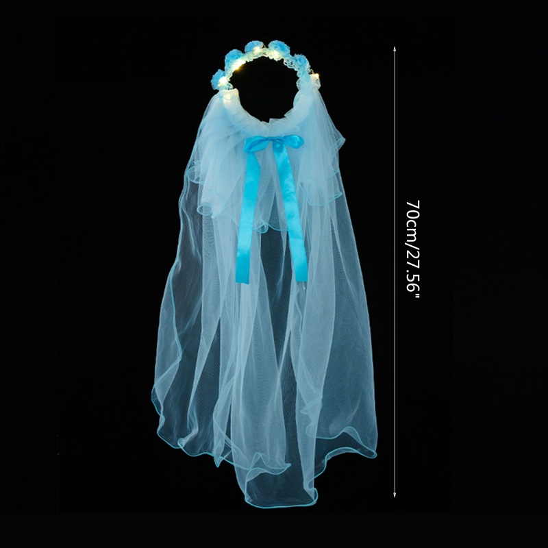 Mạng Che Mặt Đèn Led Hình Hoa Cho Cô Dâu