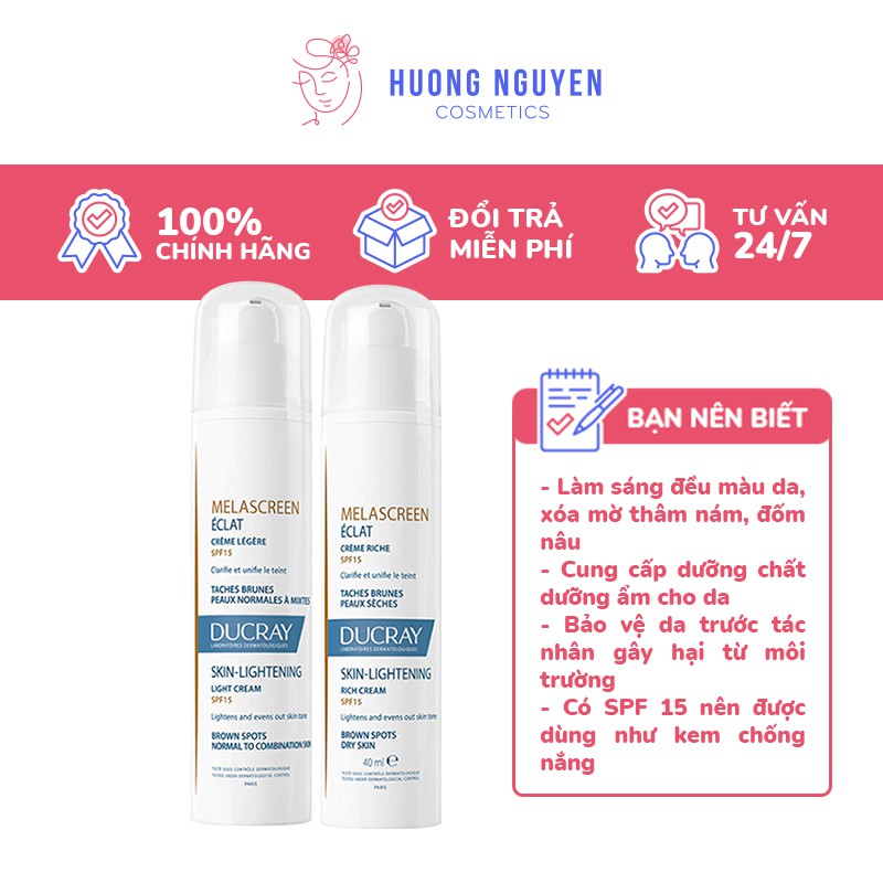 Kem Giảm Nám Ducray Melascreen Eclat SPF15 40ml