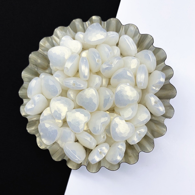 Bộ 30 Hạt Nhựa Acrylic 11.5mm Hình Trái Tim Làm Trang Sức Thủ Công