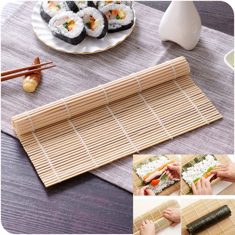 Mành tre cuốn kimbap, sushi gọn gàng và tiện lợi