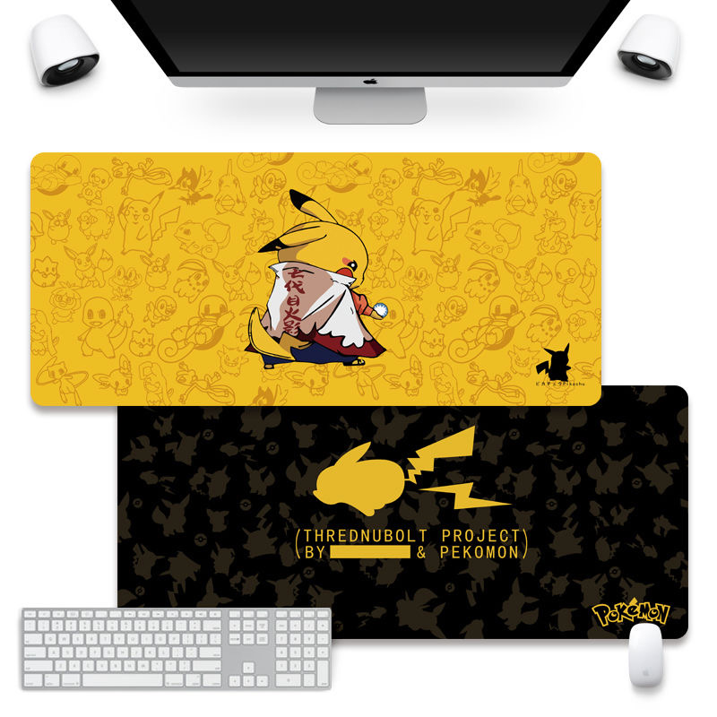Tấm Lót Chuột Và Bàn Phím Chống Trượt Bằng Cao Su Tự Nhiên Hình Pikachu Cỡ Lớn Dành Cho Dota LOL CS GO