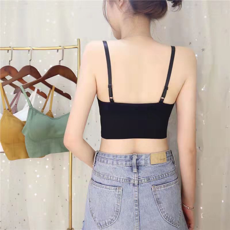 Áo Lót Thể Thao Dạng Ống Hai Dây Quấn Ngực Gân Hở Lưng Đẹp Mắt Dành Cho Bạn Nữ Mặc Ngủ