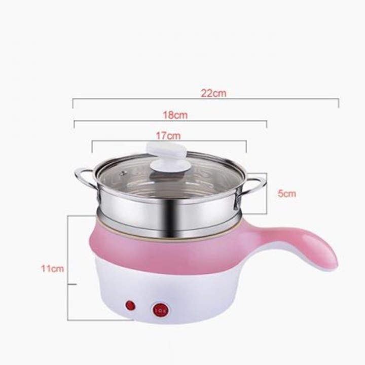 [HCM] Ca nấu mì kiêm nồi lẩu mini chống dính kèm xừng hấp Siêu tiện lợi