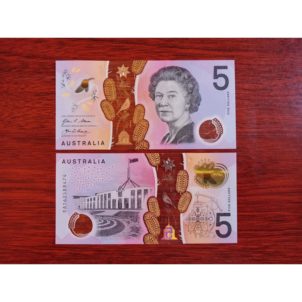 Tờ 5 Đô Úc bằng polyme tuyệt đẹp ngày xưa , mới 100% tặng kèm bao lì xì