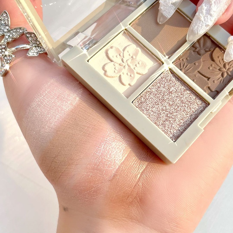 Bảng phấn mắt DIKALU bốn màu lì và ánh ngọc trai thời trang