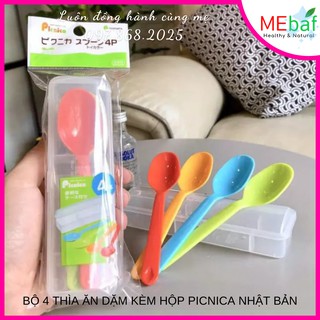 Bộ 4 Thìa Ăn Dặm Kèm Hộp Picnica Nhật Bản