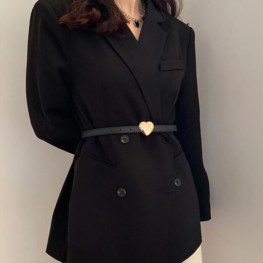 Thắt Lưng Da Pu Khóa Kim Loại Hình Trái Tim Nhiều Màu Tùy Chỉnh Thời Trang Sang Trọng Cho Nữ