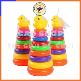 Đồ chơi THÁP XẾP CHỒNG 9 vòng tròn CẦU VỒNG VỊT size lớn dành cho bé, giúp bé TƯ DUY sáng tạo - Gao shop