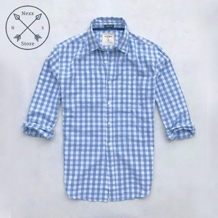 Áo sơ mi caro nam Nexx&Dee tay dài kẻ sọc vải oxford lưới thoáng mát công sở NS03 | BigBuy360 - bigbuy360.vn