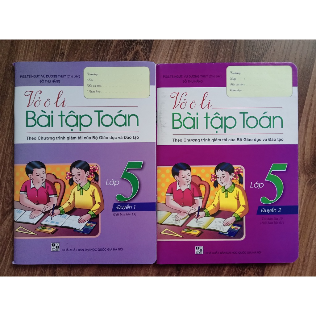 Sách Combo Vở ô li bài tập toán lớp 5 ( 2 Quyển)