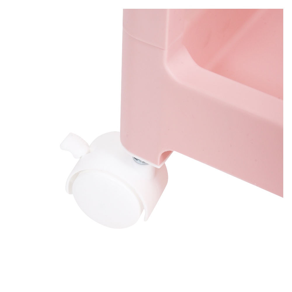 HomeBase STACKO Kệ nhựa 4 tầng có bánh Thái Lan VIVE W42xD46xH89cm màu hồng