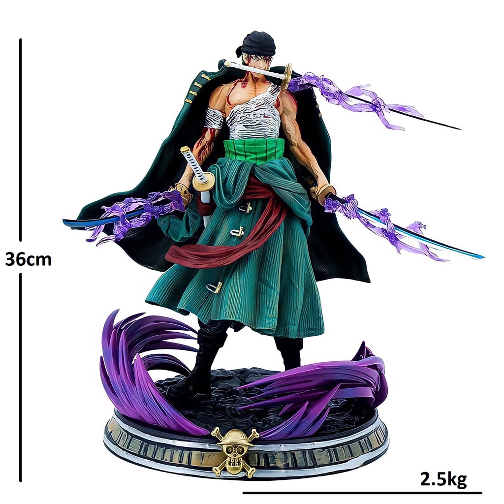 Mô hình Zoro resin CLOUD STORE cao 36cm nặng 2.5kg, figure one piece anime, mô hình one piece Roronoa Zoro chính hãng
