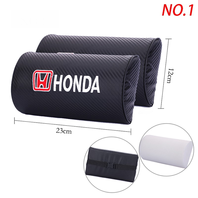 In stock Honda Carbon Fiber Car Seat Neck Headrest Safety Belt Pad Cover Shoulder Pad Gap Leak-Proof Slit Plug Sun Visor CD Clip Catcher Box Car Steering Wheel Cover