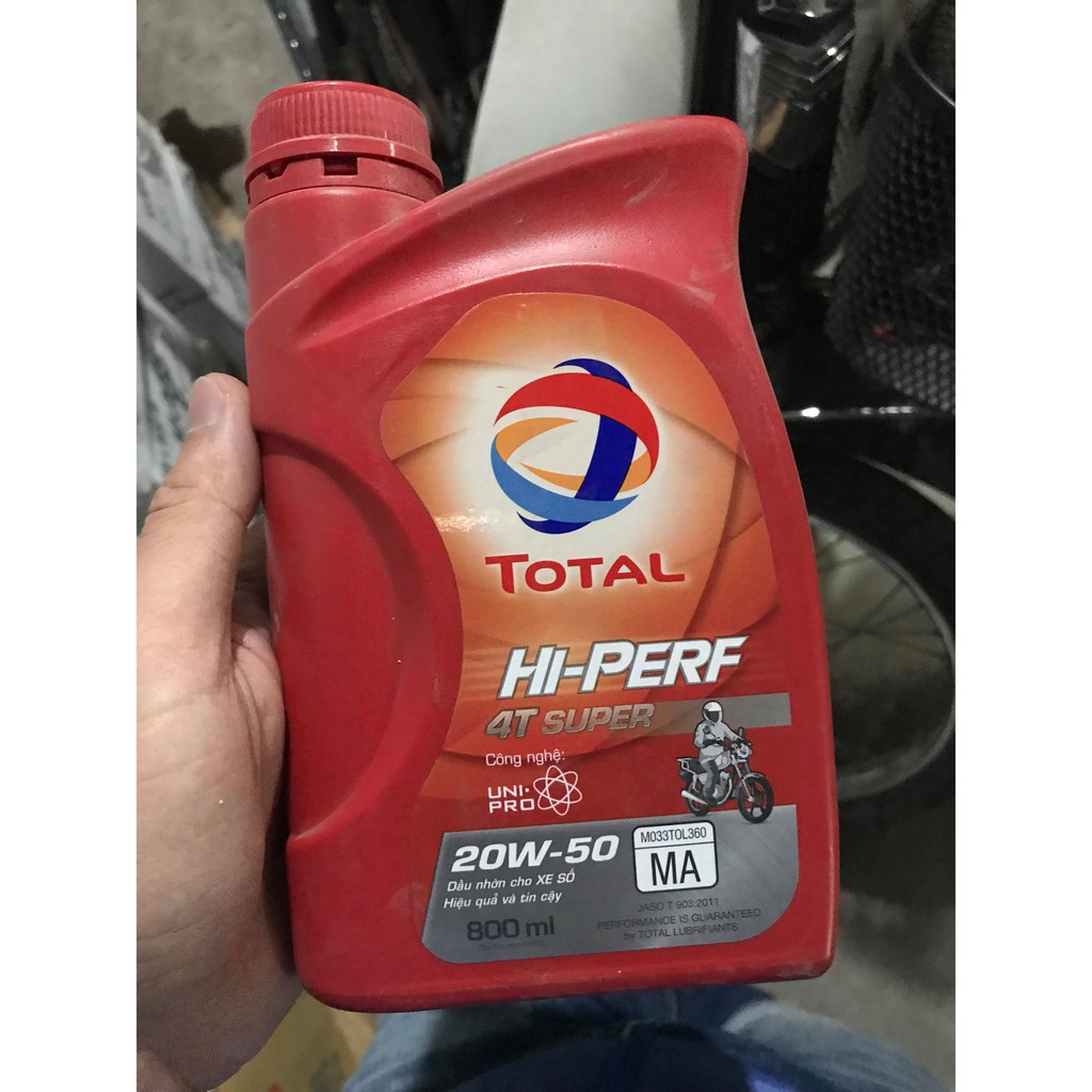 DẦU NHỚT XE SỐ TOTAL HI-PERF SUPER 20W-50 0,8L