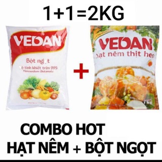 Combo 1 Kg Bột Ngọt + 1 Kg Hạt Nêm VeDan Chính Hãng Date Mới