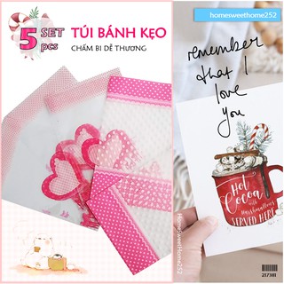 Set 5 túi bánh kẹo chấm bi dễ thương