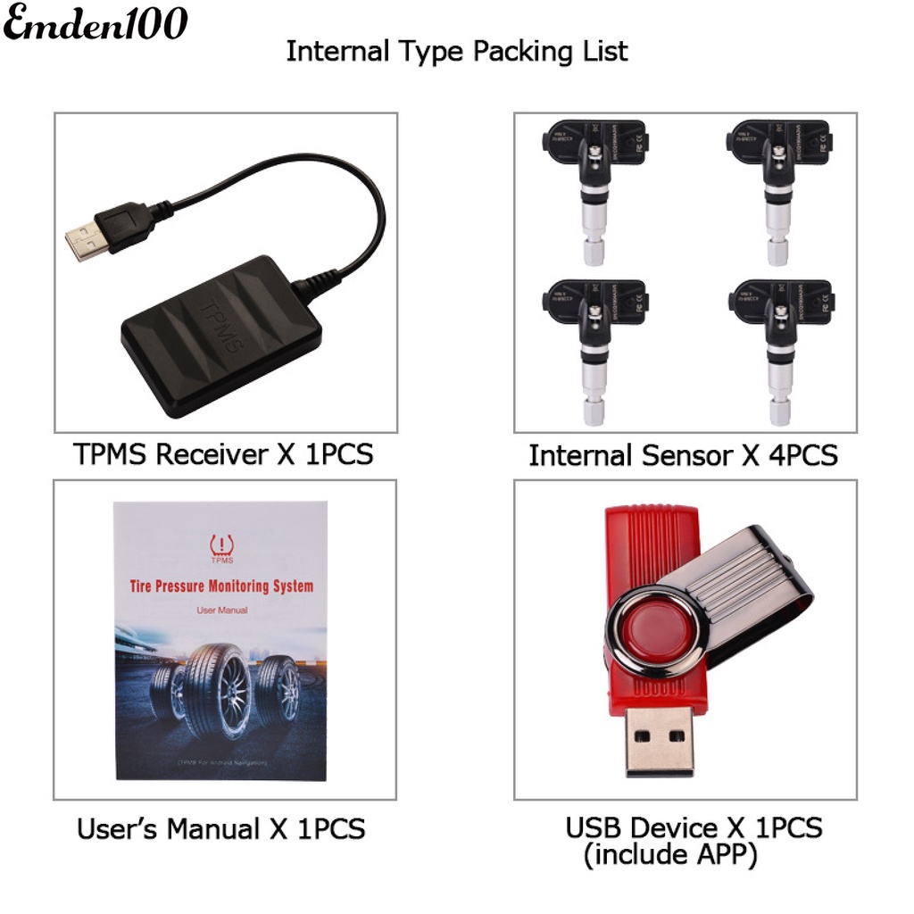 Bộ Cảm Biến Áp Suất Lốp Xe Hơi Emden100