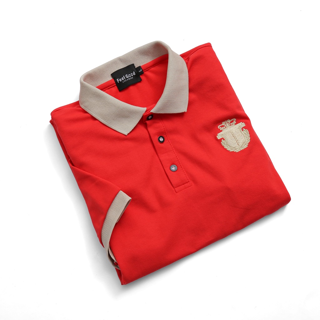 Áo Polo Nam FEEL GOOD CROWN basic - Áo thun nam có cổ trụ bẻ, vải cotton cao cấp màu mềm mịn co dãn