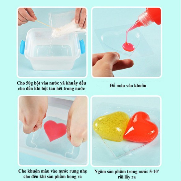 Bộ Tạo Hình Nước 3D Ma Thuật Cho Bé, Bộ Stem Đồ Chơi Khoa Học Thí Nghiệm Cho Bé 10 lọ màu 100ml