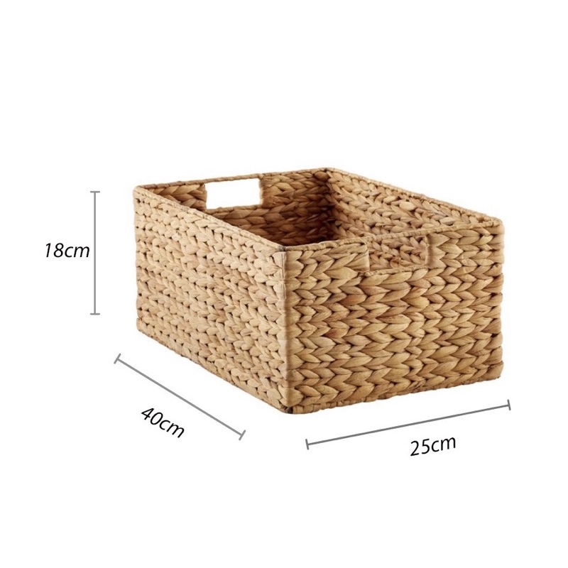 Xưởng Bán Sỉ bộ 3 giỏ chữ nhật lục bình bộ giỏ cói chữ nhật giỏ cói đựng đồ giỏ lục bình đựng đồ chuẩn Vintage