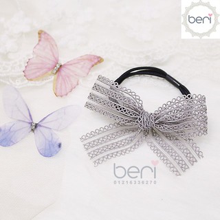 Cột tóc nơ ren Hàn Quốc BERI (xám) - CT023