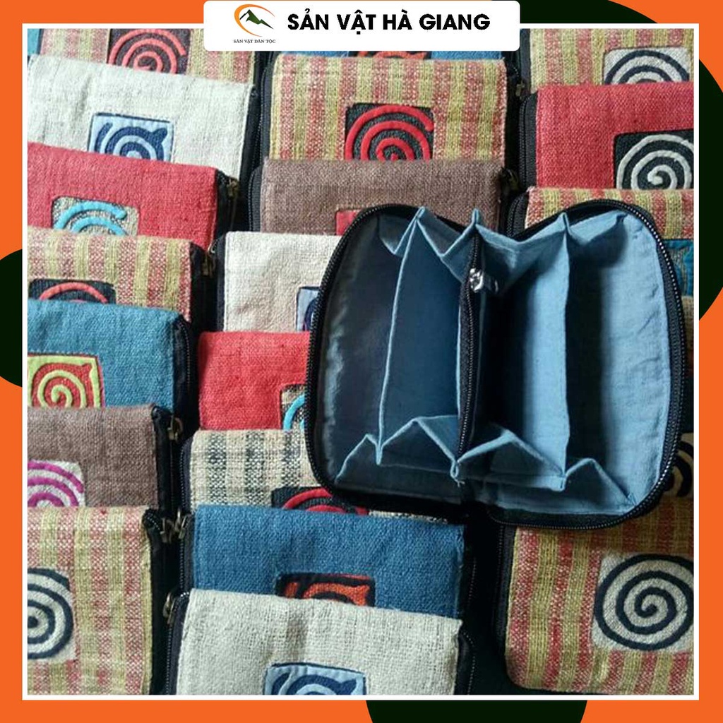 Ví nữ mini nhiều ngăn 10x13cm, ví nữ nhiều ngăn bằng thổ cẩm, nhỏ gọn và dễ cầm nắm.