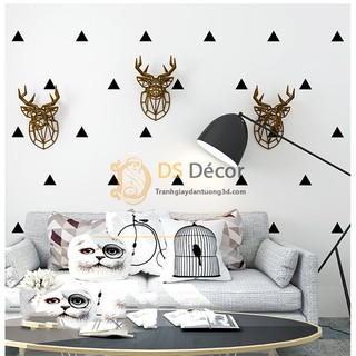 Giấy Dán Tường Họa Tiết Tam Giác Đen Trắng 3D048