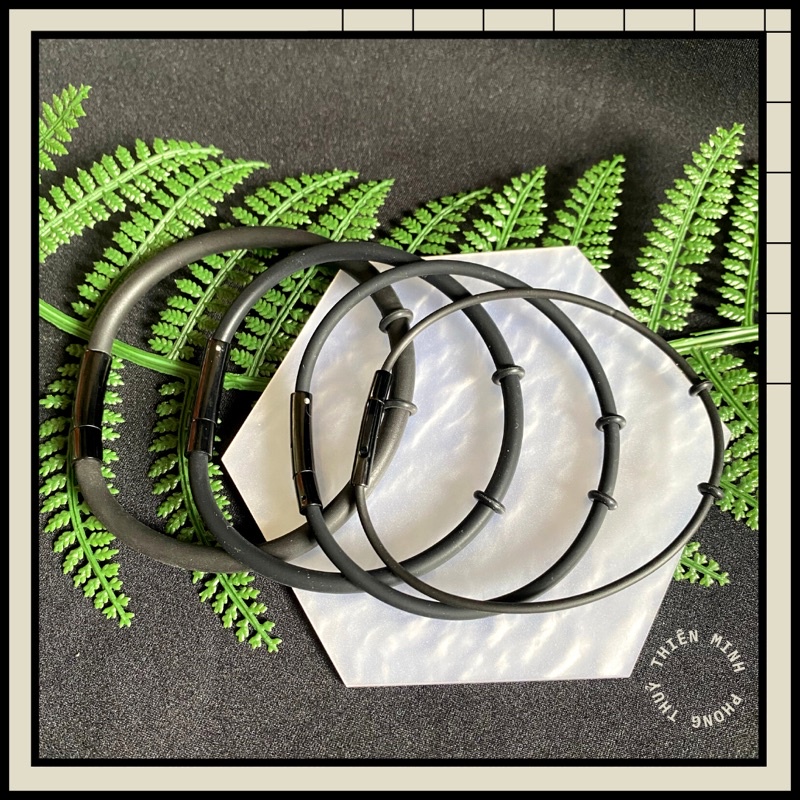 Vòng tay dây đeo charm bằng cao su khoá kim loại cao cấp siêu bền cỡ 2li,3li,4li,5li