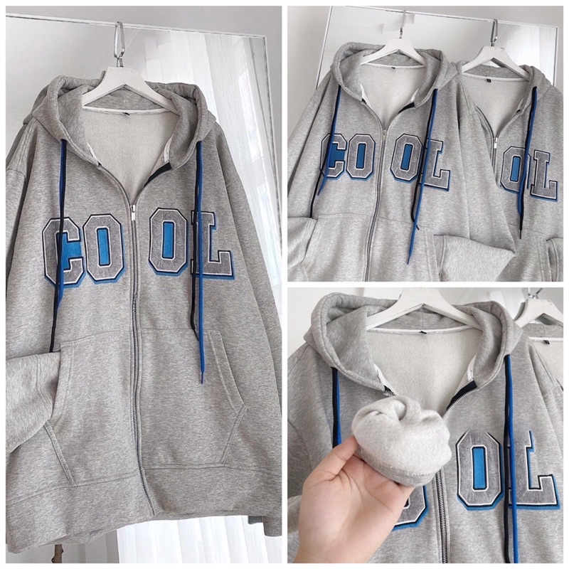 Hoodie zip form rộng tay bồng thiết kế cá tính hàn quốc đẹp