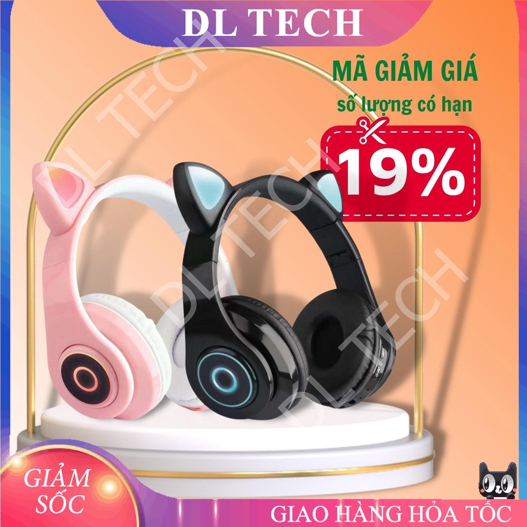 Tai Nghe Bluetooth Không dây Đèn Led có thể Gập lại Mèo B39 DL TECH