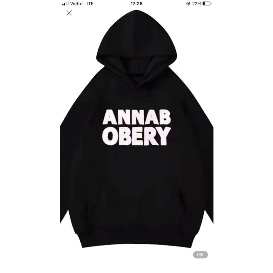 Áo hoodie ANNAB siêu hot, chất nỉ ngoại Form thụng oversize unisex hàng mũ 2 lớp to đẹp hình in sắc nét