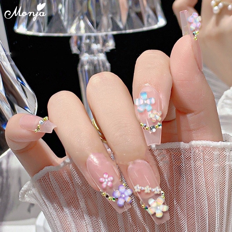 Cham hoa nhí đính móng khay 6 ngăn siêu đẹp mix màu