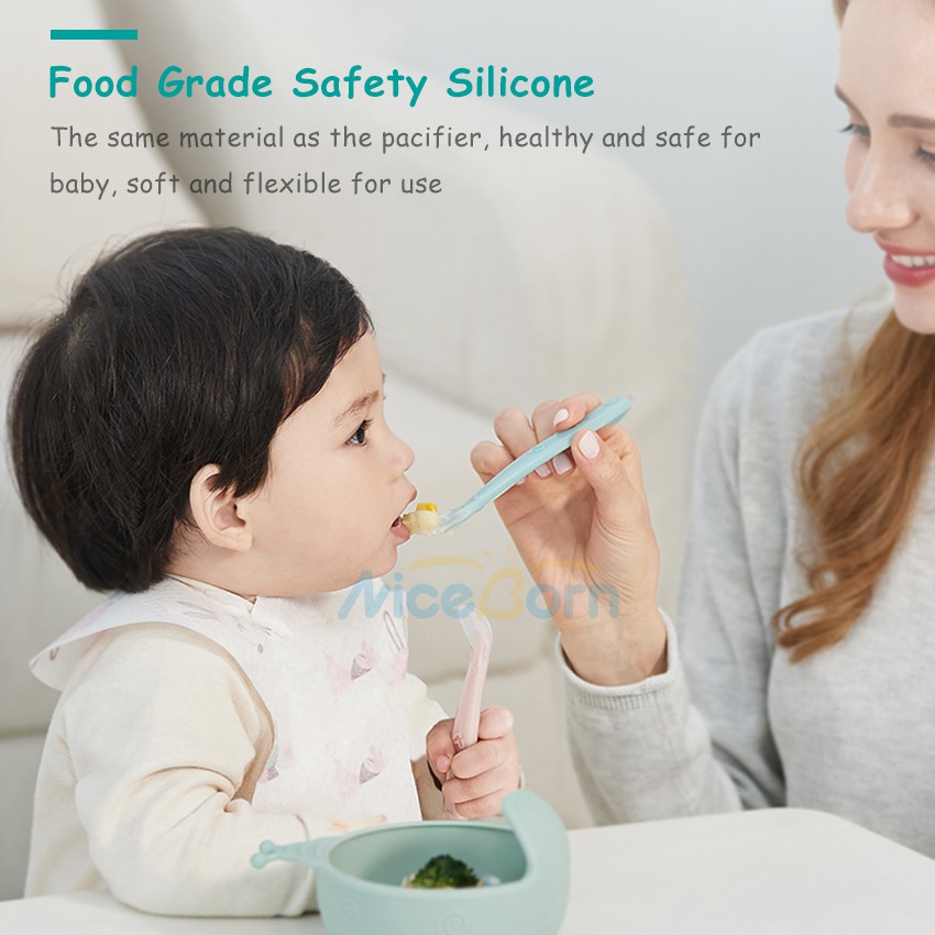 Bộ 3 thìa silicon cho trẻ em tập ăn