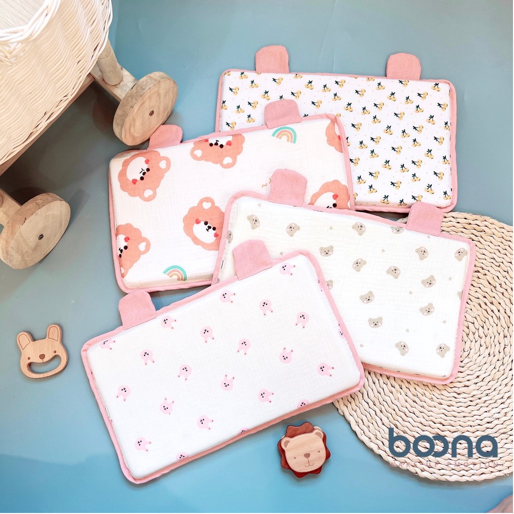 Gối Cao Su Non Boona chống ngạt thoáng khí an toàn cho bé sơ sinh