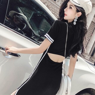 Đầm Midi nữ dáng ôm tay ngắn