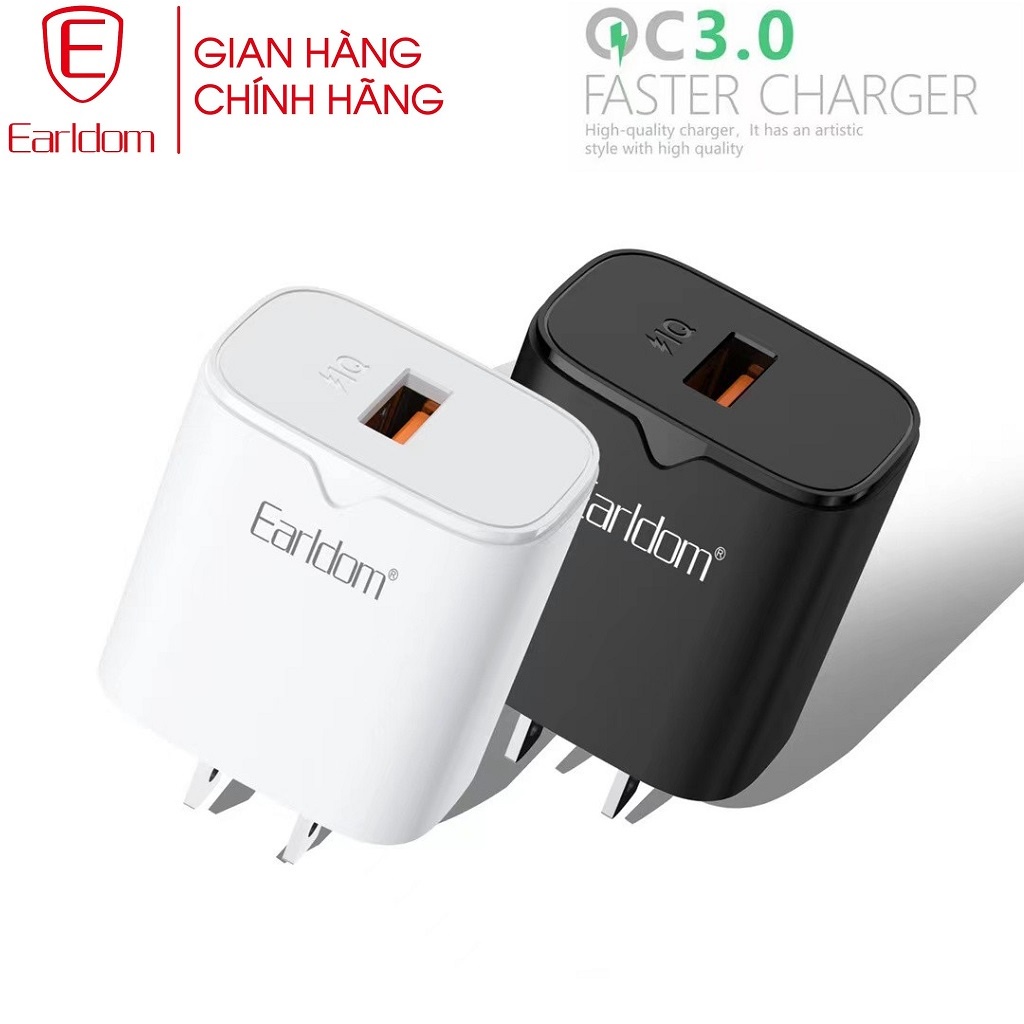 Củ Sạc Earldom QC 3.0 ES - US4, Tích hợp Chip kiểm soát cân bằng dòng điện, đảm bảo an toàn khi sạc