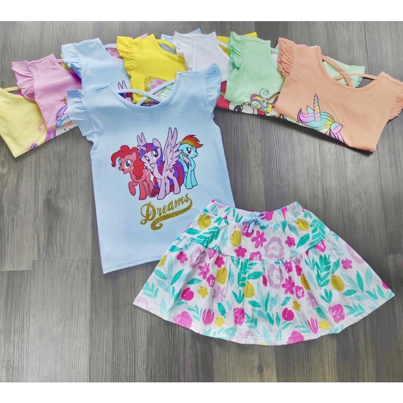 Set Áo Và Chân Váy Pony Bé Gái 20kg-50kg vnxk