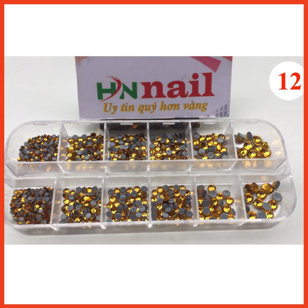 [khay 12] Đá chân keo màu vàng mật ong giá sỉ phụ kiện nail đồ nail giá rẻ hoài út Nail Store - An Binh Nails