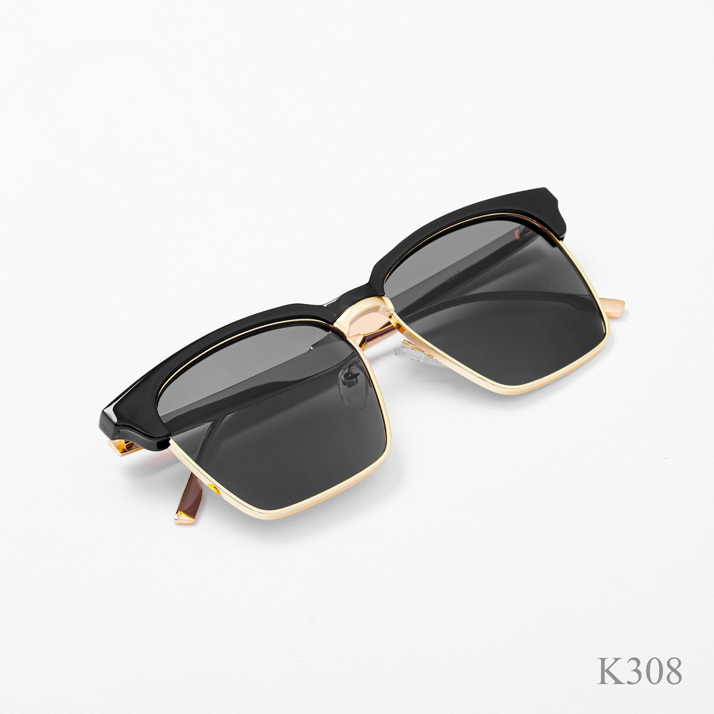 Kính thời trang nam nữ, Mắt kính râm đen gọng kim loại cao cấp K308 thu_sam_shop | BigBuy360 - bigbuy360.vn