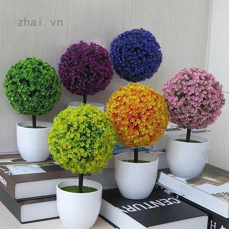 Chậu cây bonsai mini giả trang trí nhà cửa